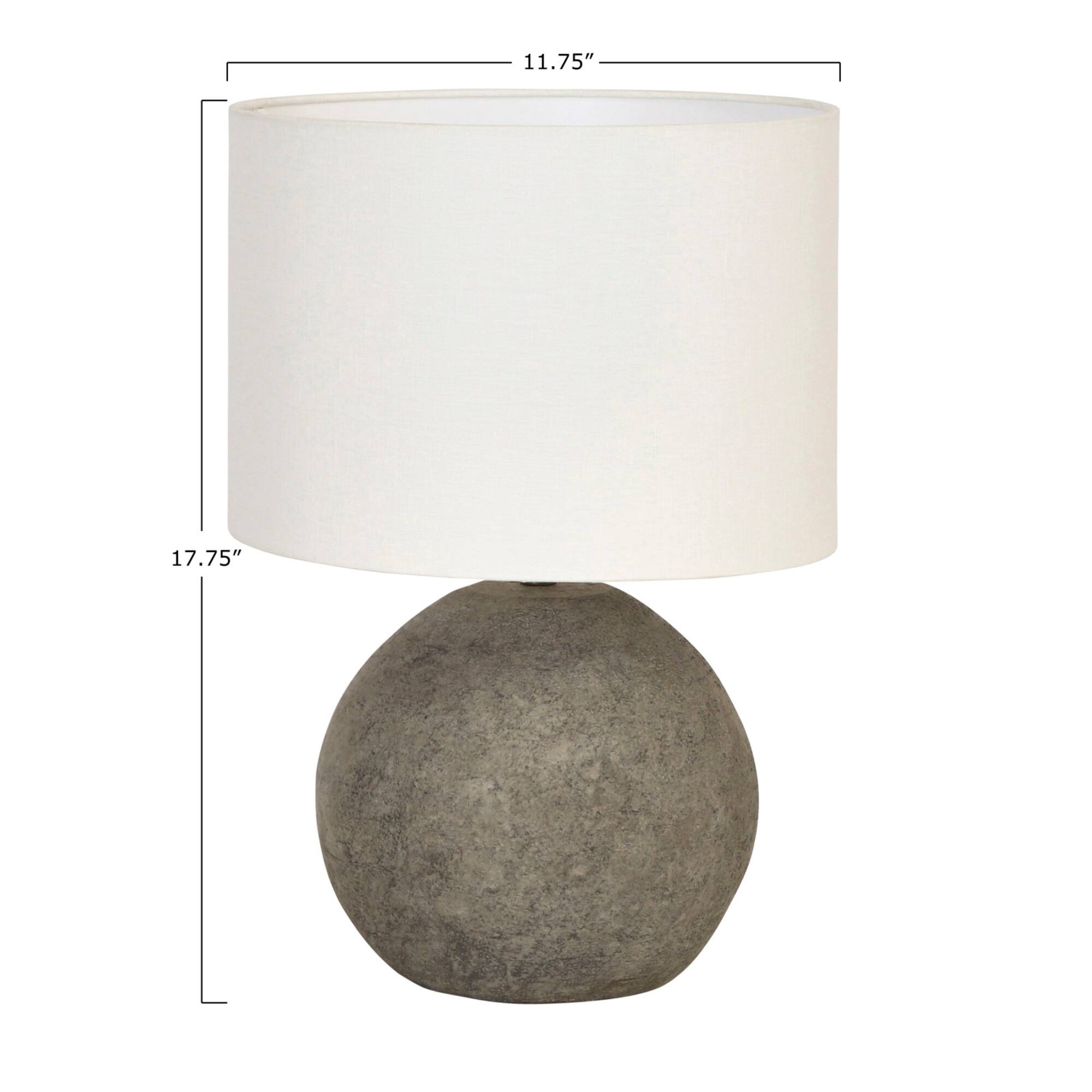 Hello Honey® 18" Distressed Finish Terracotta Table Lamp with Canvas Shade